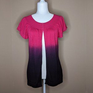Worthington Dip-dye Short Sleeve Cardigan